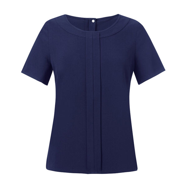 Ladies Short Sleeve Crepe Blouse Thumbnail